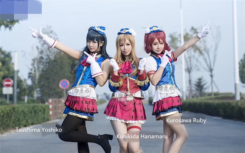 Аниме Любовь жить солнце Aqours Happy вечерние поезд Tour сакураучи Рико Косплэй женский костюм на Хеллоуин костюм костюмы платье