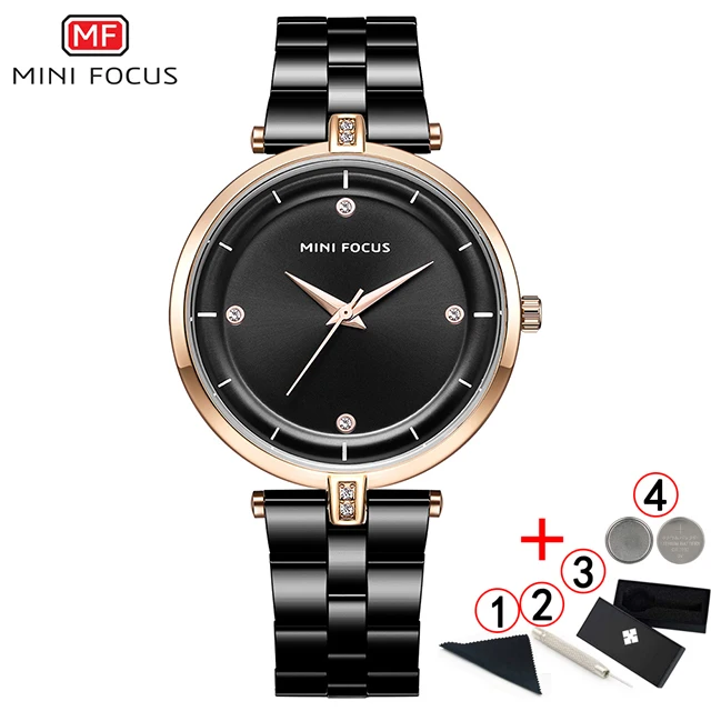 rose black with box Мини-фокус женские часы известных роскошных брендов модные синие минималистичные женские наручные часы водонепроницаемые женские часы для женщин - Цвет: rose black with box