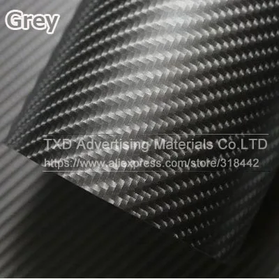 Grey Автомобильный Стайлинг DIY глянцевый белый 4D углеродного волокна автомобиля Стикеры и наклейки для оклеивания авто с эффектом хромирования виниловые Размеры: 10/20 Вт, 30 Вт/40/50/60 см x 152 см/лот - Название цвета: Grey