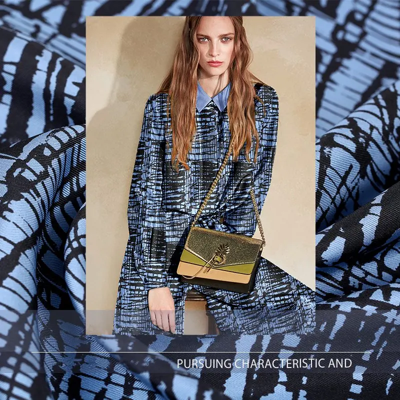 2018 New silk twill Digital Printed 100% Silk Fabric For women dress fashion Shirt High grade fabric DIY Sewing Wholesale | Дом и сад