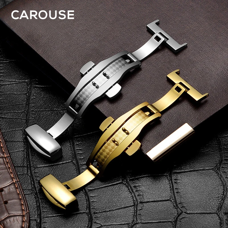 Ремешок для часов Carouse с застежкой-бабочкой сменный двойной складной браслет