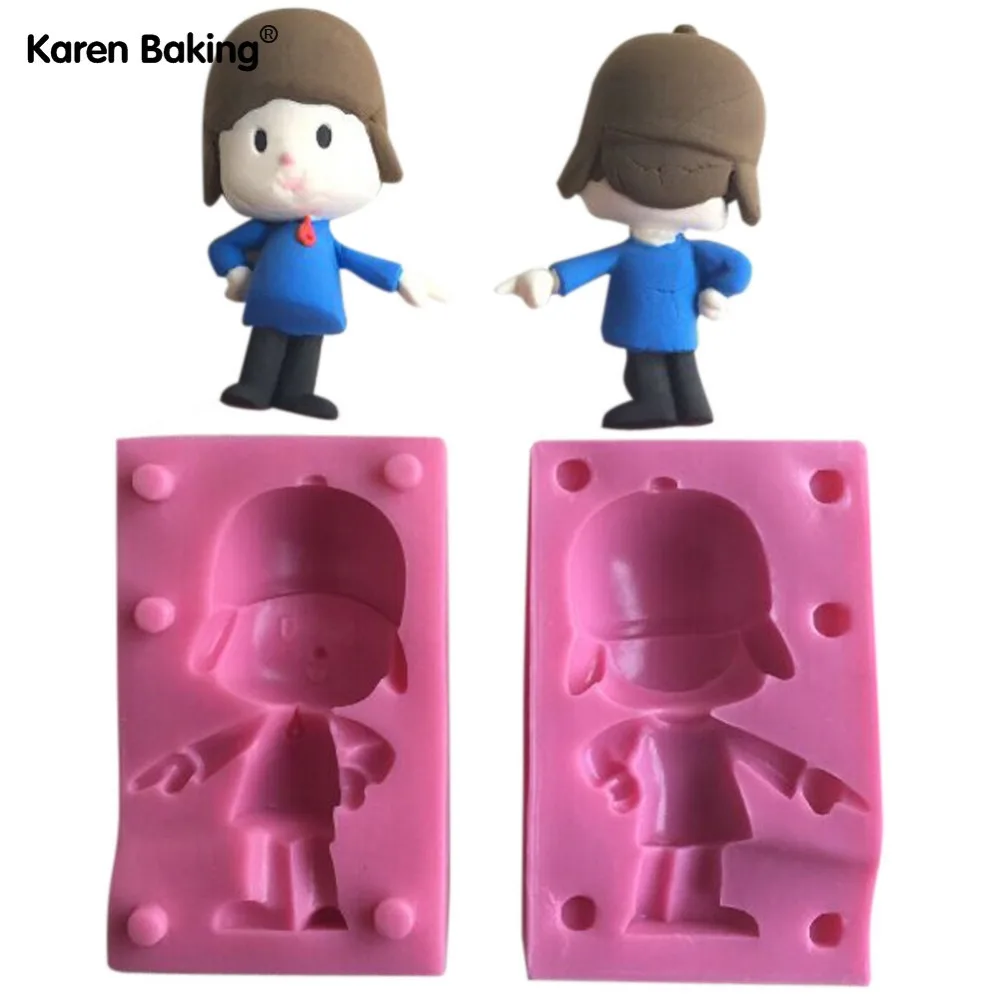 2 шт./компл. 3D Силиконовая форма помадки для макинга Pocoyo торт Kids C463|mould making|mould