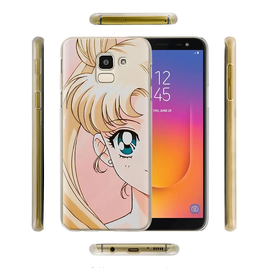 Для девочек с рисунком Сэйлор Мун, чехол с рисунком из аниме для samsung Galaxy A30 A40 A50 A70 A6 A8 плюс A7 A9 M30 чехол для телефона Coque