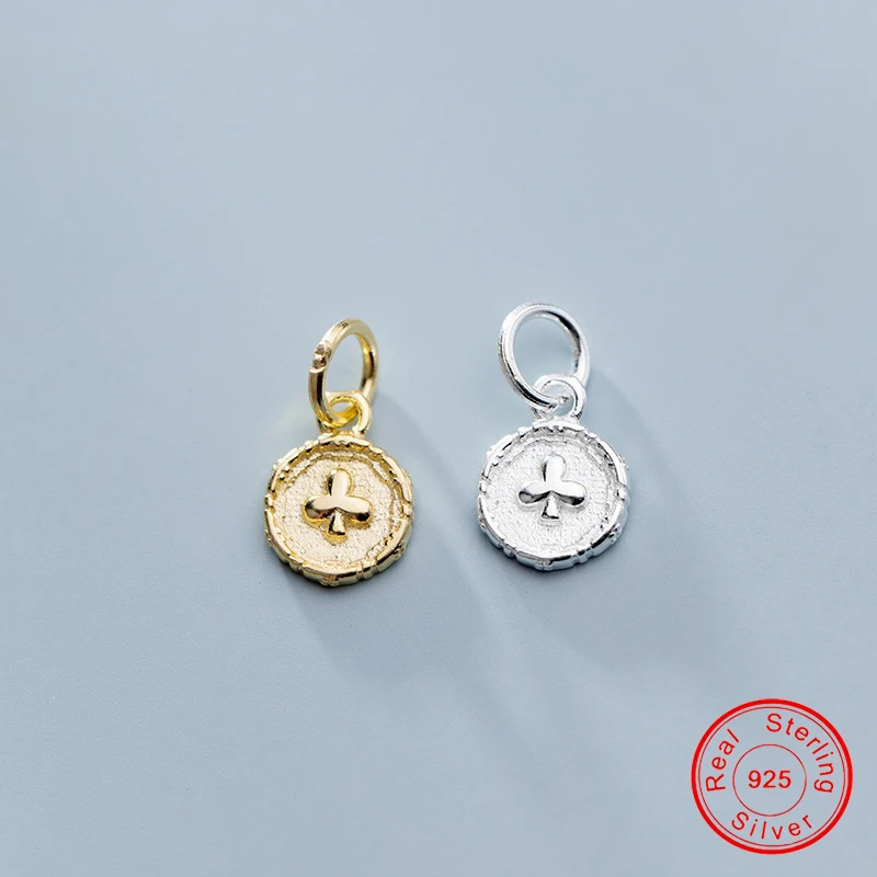 

UQBing круглые подвески из стерлингового серебра 925 пробы с гравировкой цветка для женщин DIY браслет Изготовление ювелирных ожерелий