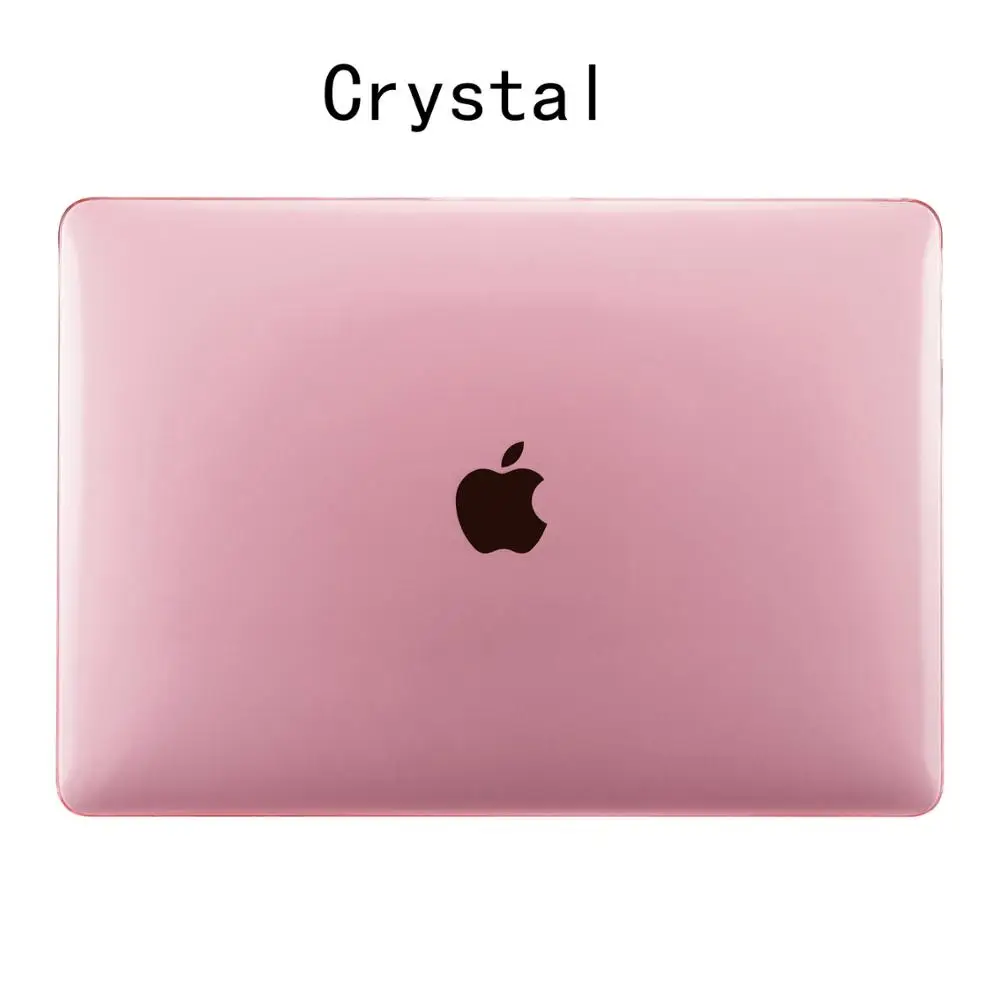 pink Crystal Матовый \ Кристальный чехол для Apple Macbook Air Pro retina 11 12 13 15 дюймов сумка для ноутбука, для нового Mac book Air Pro 13,3 чехол A1932 - Цвет: pink Crystal