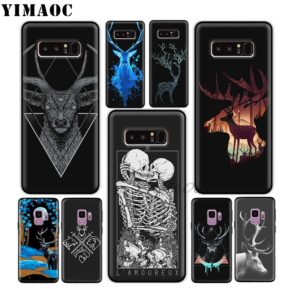 YIMAOC Duck Deer Black Soft Silicone Case for Samsung Galaxy A9 A8 A6 Plus 2018 A5 A3 2017 2016 Note 9 8 |