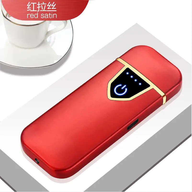 3 USB Charging Lighter Touch Sensing Windproof Electronic Ultra-Thin Electric Heating Wire Cigarette Lighter Environmental Protect - Цвет: 3