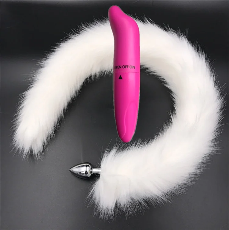 2 шт./лот вибратор и 80 см Белый Лисий хвост анальный секс игрушка/пробка s Анальная