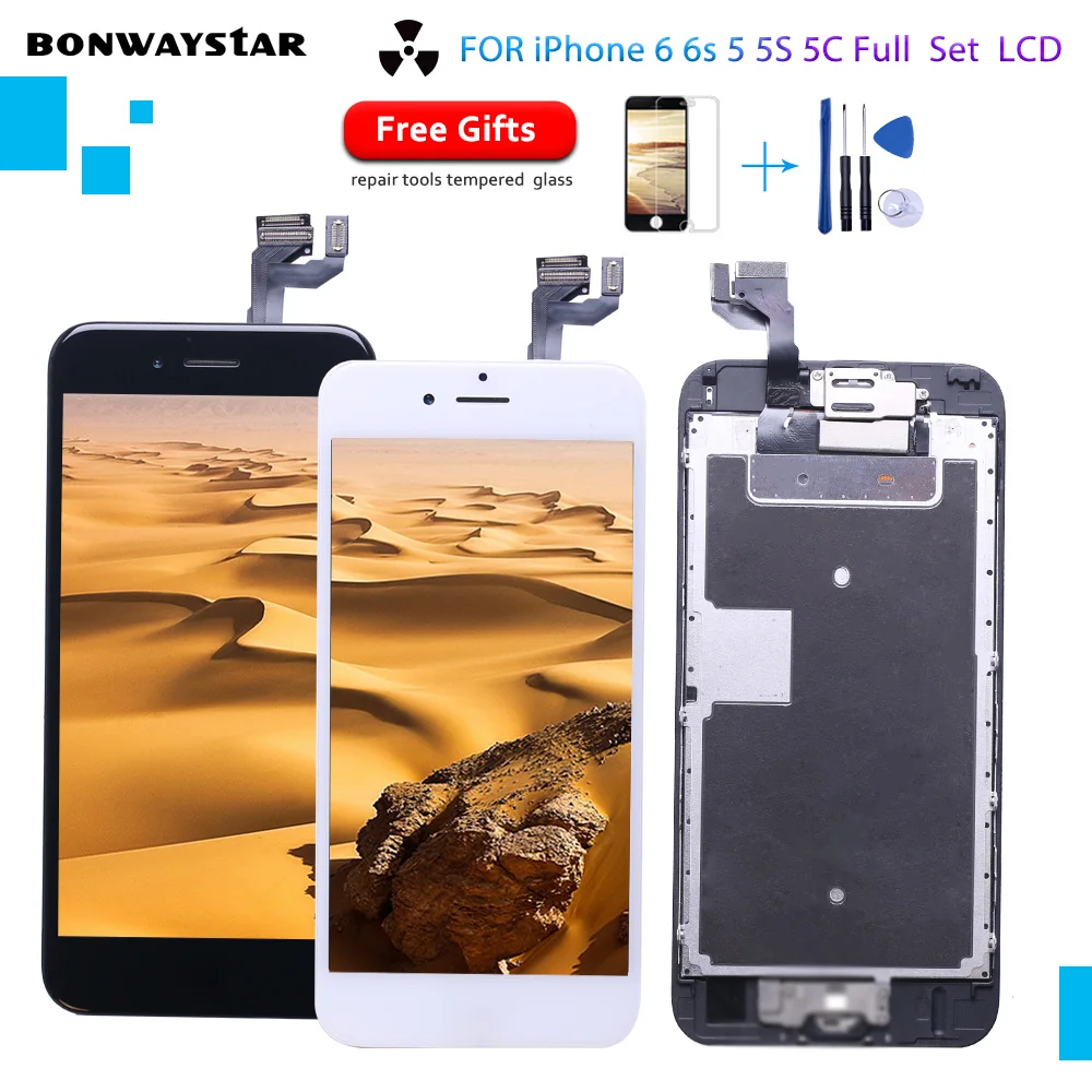 Полный ЖК-дисплей или полная сборка экрана для iPhone 5 5G 5S 5C iphone 6 6s с кнопкой домой и