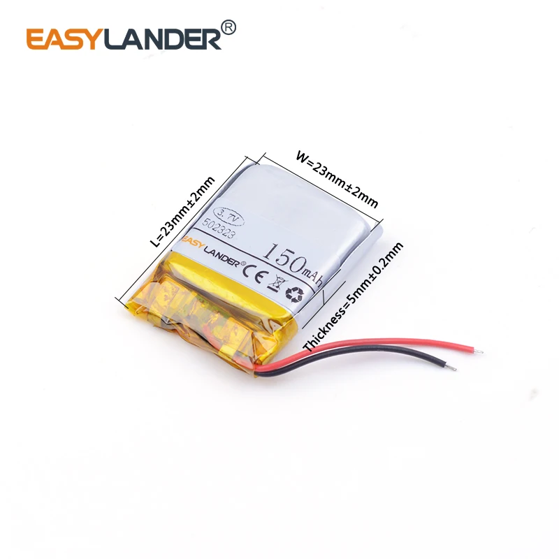 

3pcs /Lot 502323 150mAh 3.7v lithium Li ion polymer rechargeable batter lithium polymer battery for Smart devices,bluetooth spea