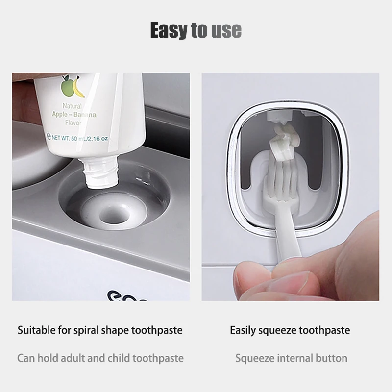 aodmuki bathroom automatic toothpaste dispenser toothpaste squeezer wall mounted toothbrush holder bathroom accessories set free global shipping