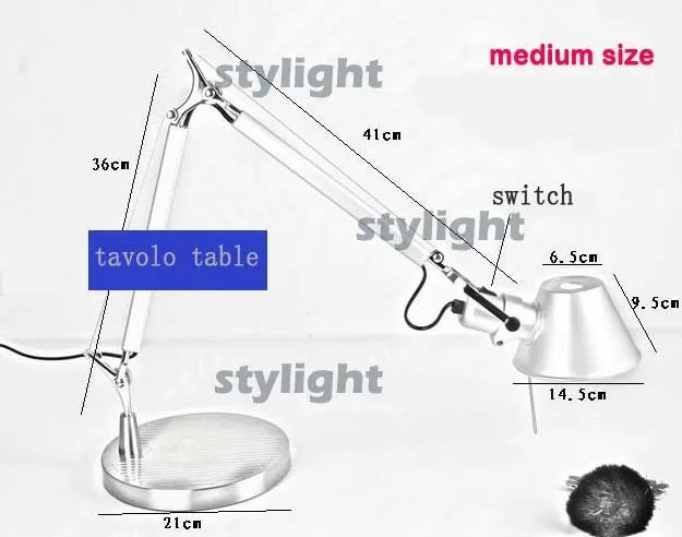 

Hot selling aluminum lamp table lighting design by Michele De Lucchi Medium size free shipping