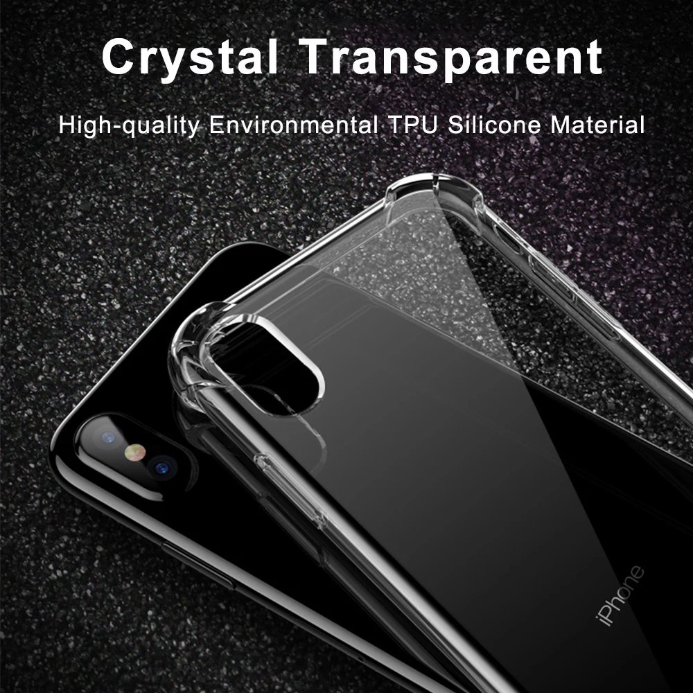 Противоударный чехол для iphone XS Max XR прозрачный ТПУ с защитой от ударов Apple 5 5S SE 6 6S 7