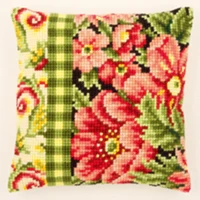 TH flowers 02 DIY Набор для рукоделия Подушка с вышивкой из акриловой пряжи Гобелен Холст Подушка спереди вышивка крестом наволочка - Цвет: Белый