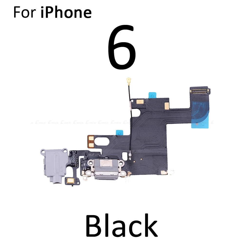 For iPhone 6 Black Высококачественный зарядный гибкий кабель для iPhone 4S, 5, 5S, SE, 6, 6S Plus, USB зарядное устройство, док-станция с микрофоном, гибкий кабель - Цвет: For iPhone 6 Black