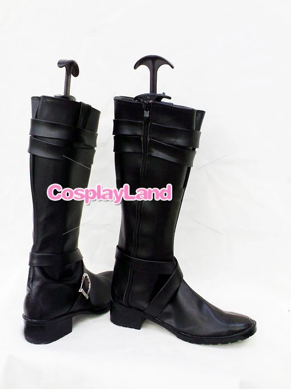 Hitman Reborn Chrome Dokuro Black Cosplay Boots Shoes Anime Party Custom Made for Adult Men | Тематическая одежда и