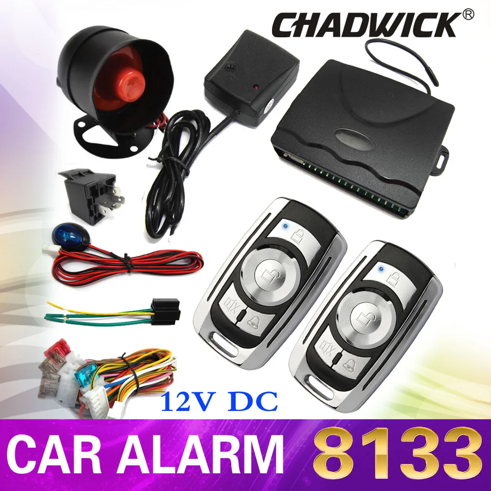 

Высококачественная Автомобильная сигнализация CHADWICK 8133, дистанционное управление, БЕСКЛЮЧЕВОЙ вход, центральный дверной замок с сиреной, Противоугонный ключ, устройство 12 В постоянного тока