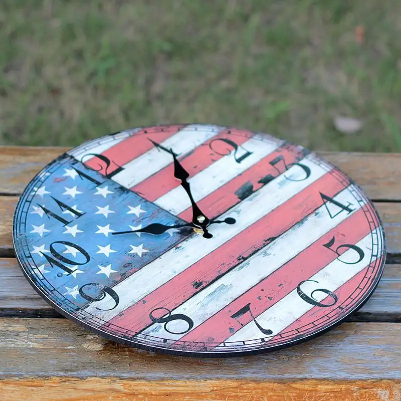 Ностальгия Американский кантри украшения Дома большие настенные часы тихая