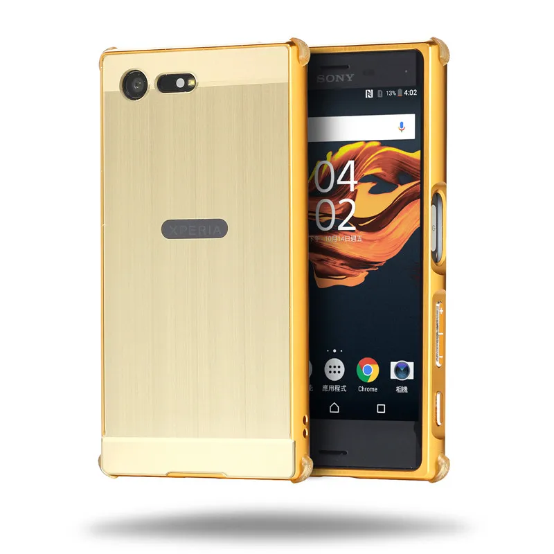 Для sony X Compact F5321 чехол пластинчатый Металл оправа с щеткой для задней крышки