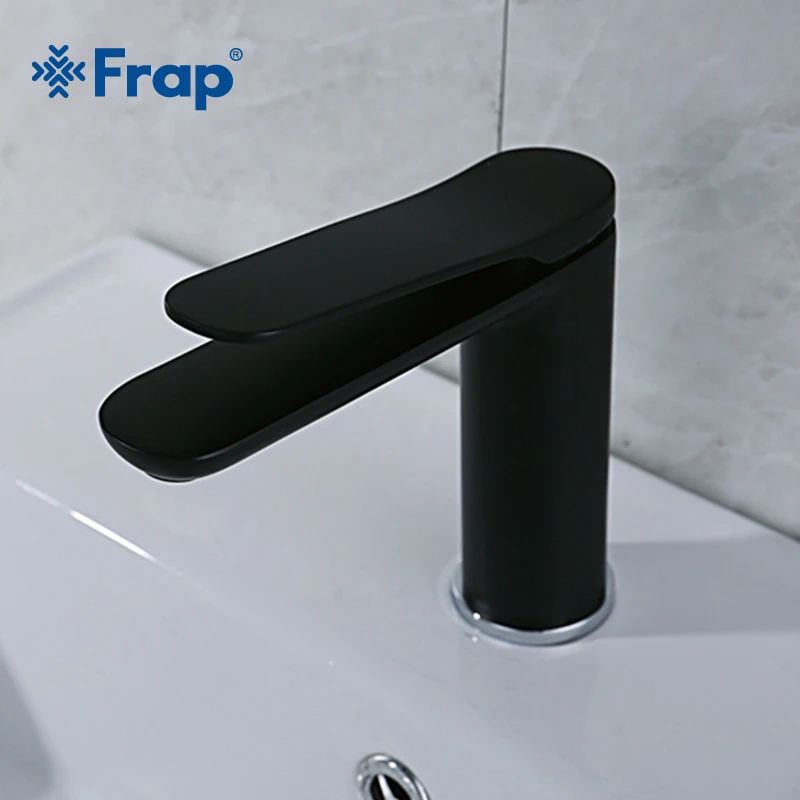 FRAP матовый черный смеситель для ванной комнаты в современном стиле