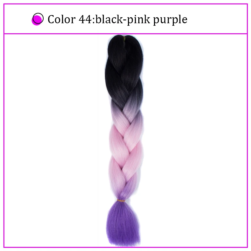 Yiyaobess Synthetic Ombre Braiding Hair Crochet Jumbo Braids Hair Extension 100g 24inch Black African Braids Pigtail Hair - Цвет: #12