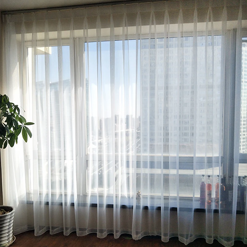 

Modern solid color cotton blackout cloth curtain for livingroom bedroom windows white tulle coffee drapes hotel panel AD0463