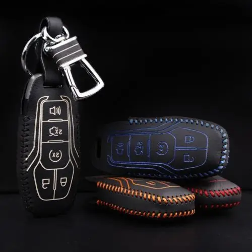 High quality Top Layer Leather key case 2013-2020 For Fords F150 King Ranch supercrew Limited Mustang car | Автомобили и