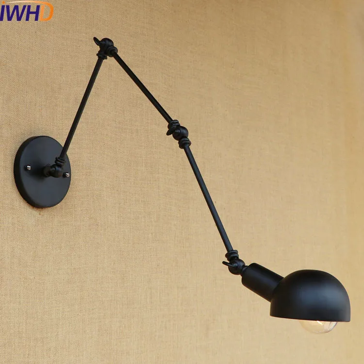 Светодиодный светильник IWHD в стиле ретро винтажное бра Эдисона черного цвета