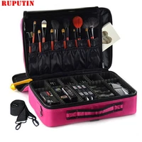 ruputin brand female professional makeup bag travel women beauty cosmetic bags semi permanent tattoo nail multilayer toolbox bag