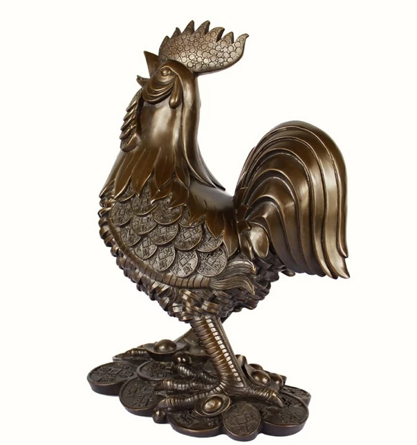 Китай, бронзовая Медь, год зодиака, петух, петух, шантиклир, курица, статуэтка петуха, медное украшение для сада