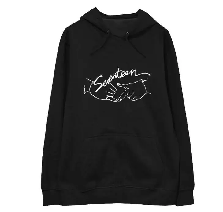 

New arrival kpop seventeen logo printing thin hoodies for fans supportive spring autumn pullover sweatshirt seventeen 17 hoodie