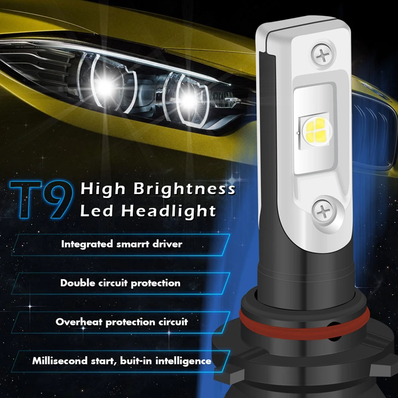 TUINCYN 9006 9005 H10 16000Lm Эфирное светодиодный автомобиль H7 H11 9012 6500K яркий белый свет авто фары с охлаждающий веер тепла HB3 HB4