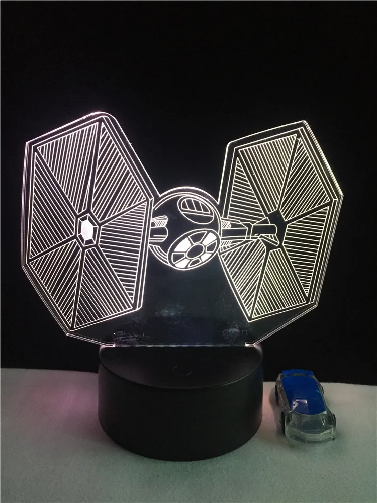 Рождество День RC Звездные войны 3D USB светодиодный лампы игрушки мультяшный галстук боец настольная лампа визуальный Ночник настольный диммер подарки для детей