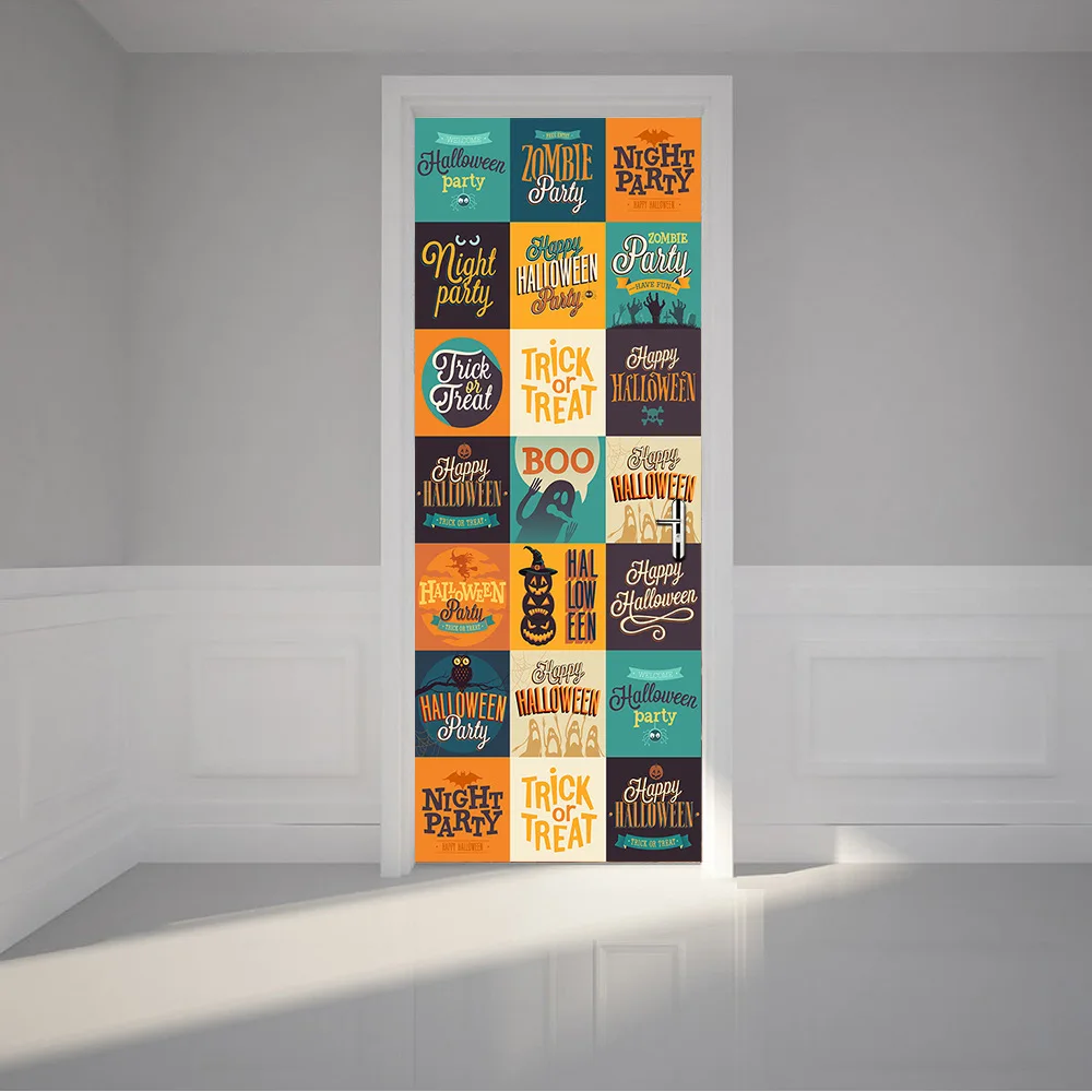 Украшения для Хеллоуина тыква черепа наклейка домашнего декора виниловая