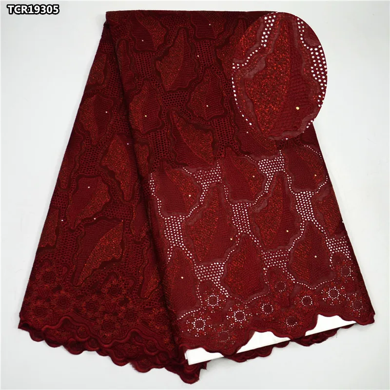 TCR193 Белое кружево с бисером в африканском стиле швейцарская вуаль кружевной
