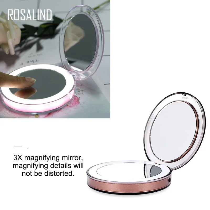 ROSALIND Зеркало макияж свет косметическое увеличительное карманное компактное Spiegel
