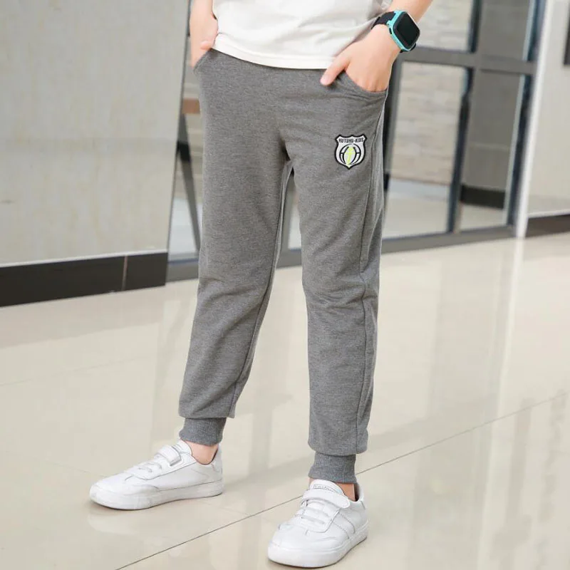 boy dark gray pants Спортивные штаны для мальчиков, хлопковые детские штаны, детские штаны на весну-осень для подростков, детская одежда в повседневном стиле для мальчиков 4, 6, 8, 10, 12, 14 лет - Цвет: boy dark gray pants
