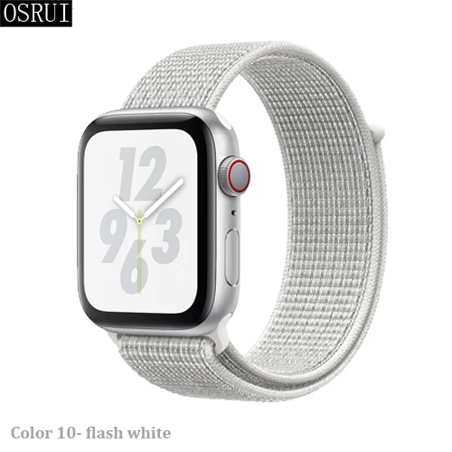 Ремешок для Apple Watch 42 мм 38 мм 5 4 3 correa iwatch 44 мм 40 мм спортивный браслет-петля Apple watch 5 4 аксессуары 5/3/2 - Цвет ремешка: 10- flash white