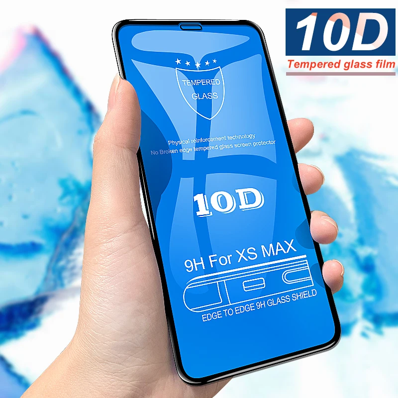 Защитное стекло закаленное 10D для iPhone X/7/8/6/6s/6/6s/7/8 Plus/XR/XS Max|Защитные стёкла и плёнки