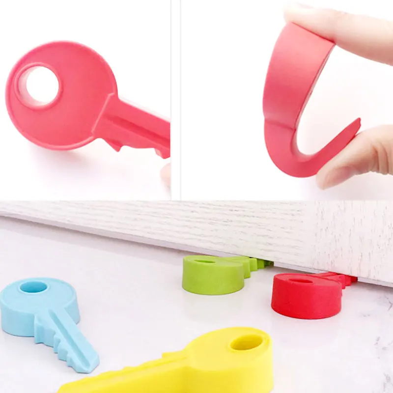 Llave de puerta a prueba de viento para ni&ntilde;os, tarjeta de puerta de seguridad antipellizco, de silicona, Color caramelo creativo, 1 ud.-4