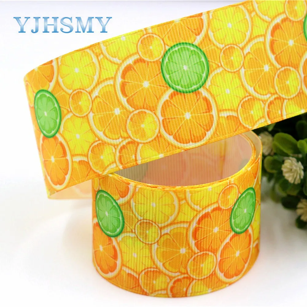 YJHSMY C-18111-145 38 mm 5 Yards Fruit series Printed grosgrain ribbons DIY handmade Hair accessories wedding gift wrap Material | Дом и сад