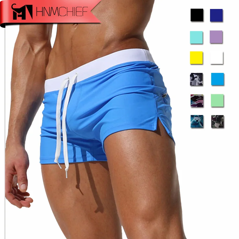 Бренд HNMCHIEF с низкой талией Сексапильный чехол для геев мужские плавки боксеры