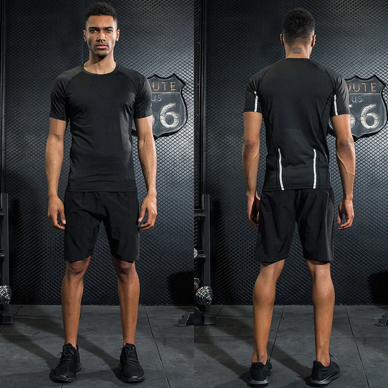 2019 gymnastics shirt sports t-shirt fitness men running men's training T-shirt | Спорт и развлечения