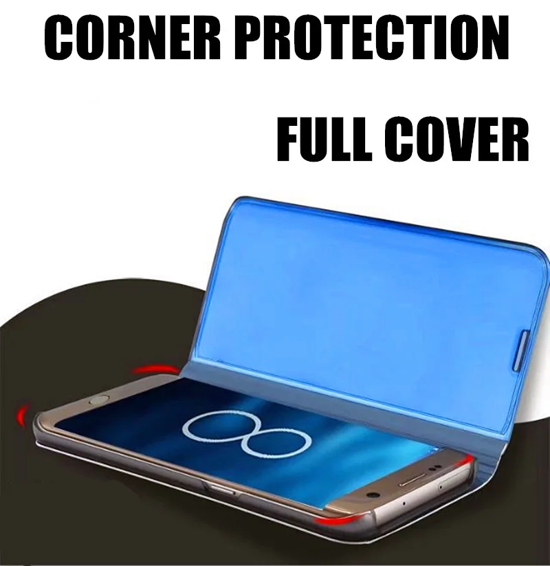New Arrival for iPhone 8 Plus Hand Shell 6/7 Mirror Flip Protect Case Electroplate Sheath For X | Мобильные телефоны и