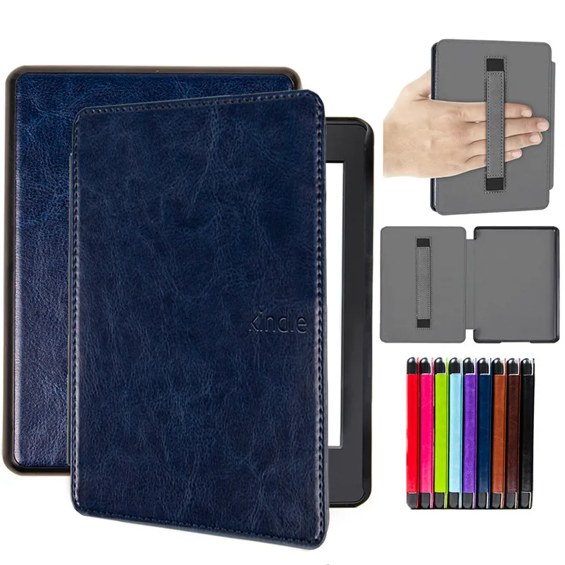 dark blue Чехол Funda для Kindle Paperwhite 4 Case 10th Generation, водонепроницаемый чехол для e-reader с держателем для рук, чехол-книжка - Цвет: dark blue