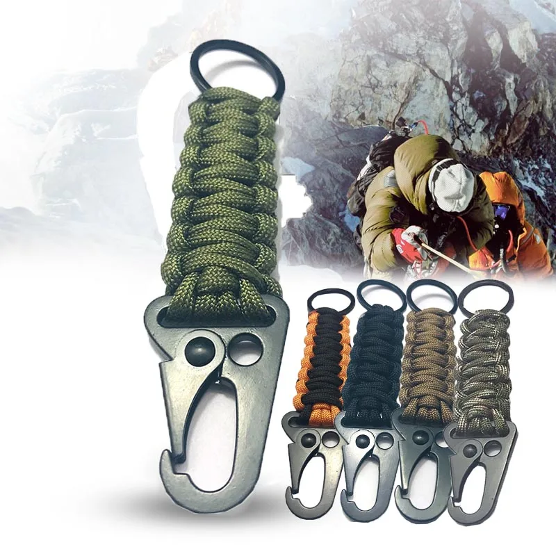

Outdoor Paracord Rope Keychain EDC Survival Kit Cord Lanyard Military Emergency Key Chain For Hiking Camping 5 Colors Wholesale