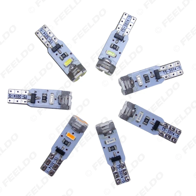 5 шт. автомобильный T5 5led 3014 5SMD Авто клиновидная Лампа Предупреждение Canbus без