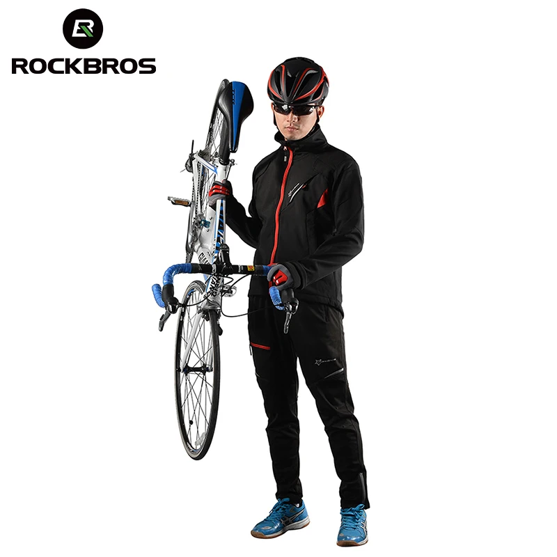 Комплект одежды ROCKBROS для велоспорта Зимняя Термальная куртка и Джерси мужские