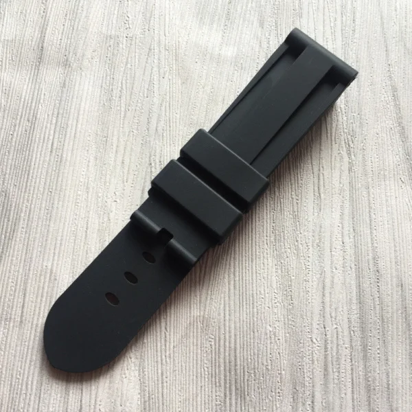 black no buckle Резиновый ремешок 24 мм черный синий водонепроницаемый силиконовый резиновый ремешок для часов Ремешок Для Panerai С PAM Man аксессуары инструмент - Цвет ремешка: black no buckle