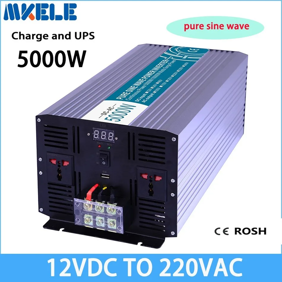 MKP5000-122-C Pure Sine Wave off grid inverter 5000w 12v to 220v solar voltage converter with charger | Обустройство дома